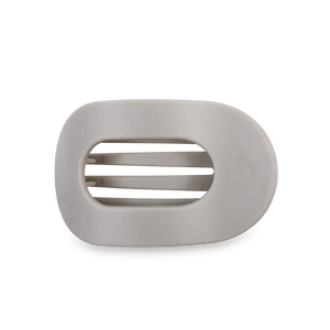 Silver Flames Medium Flat Round Hair Clip