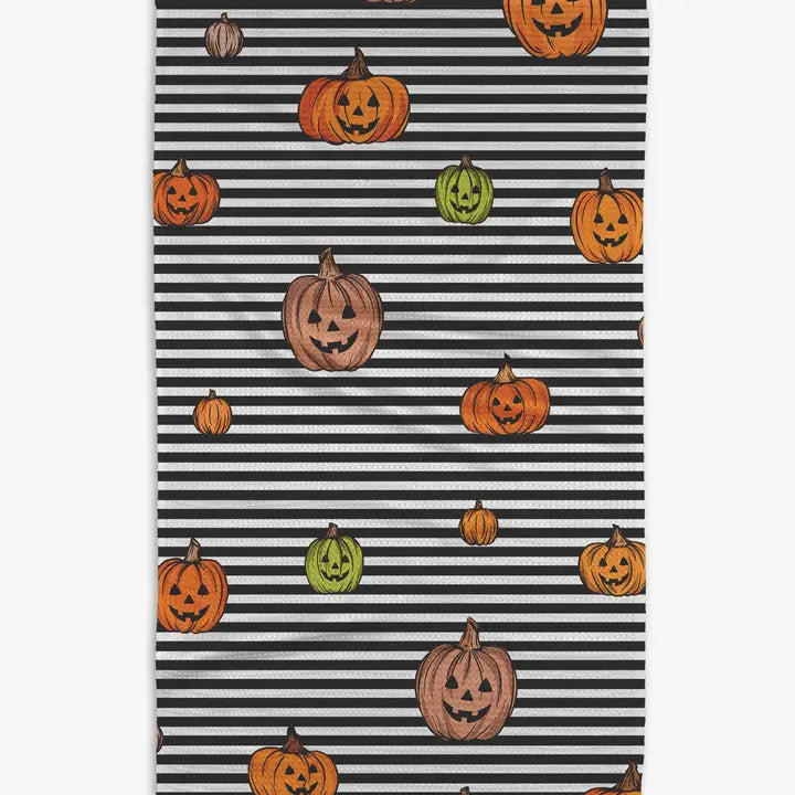 Striped Pumpkins Kitchen Tea Towel