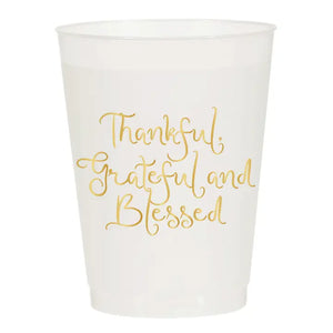 Thankful Grateful Blessed Frosted Cups