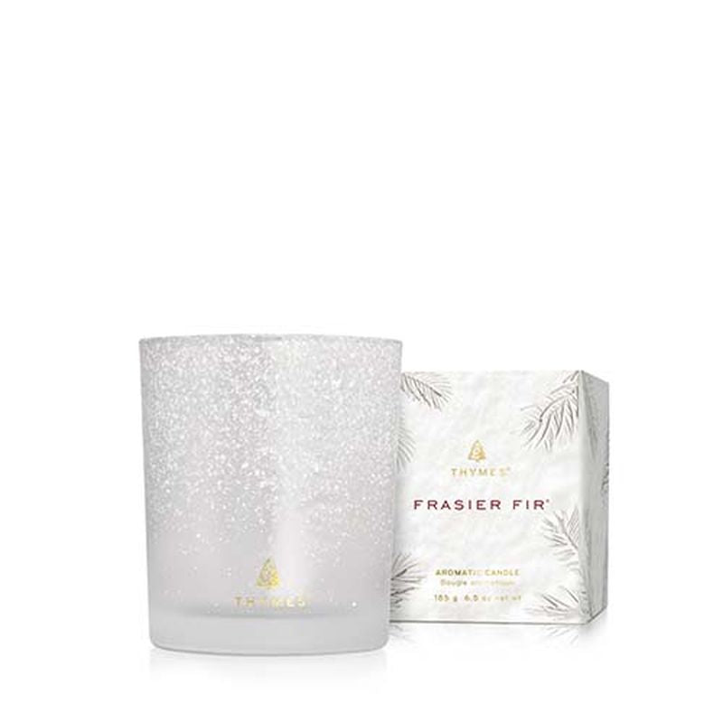 Thymes Frasier Fir Poured Candle, 6.5 oz Flocked