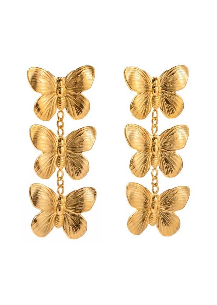 Triple Butterfly Studs