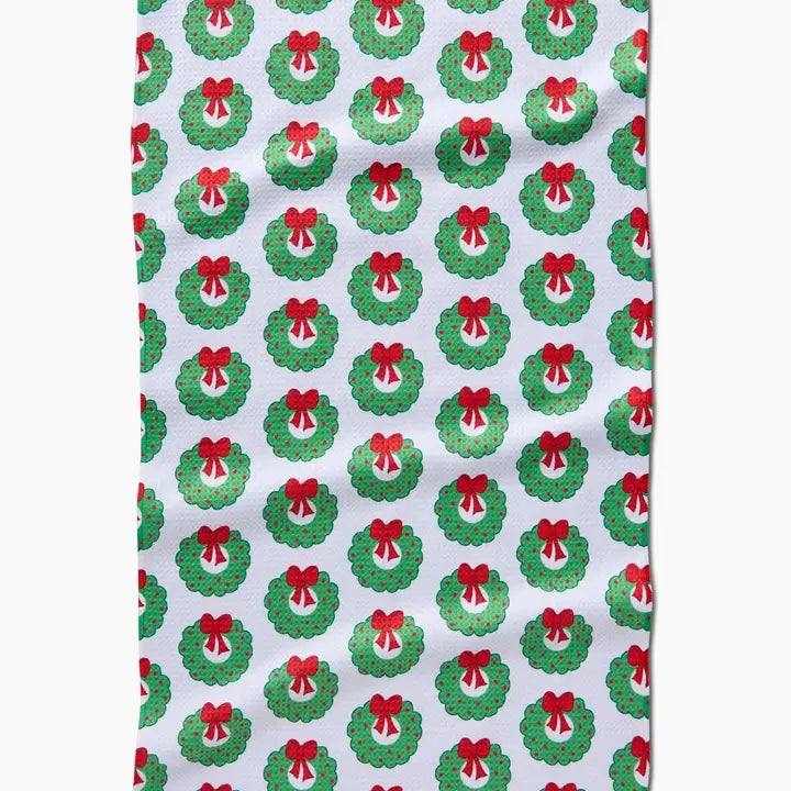 Wreath Wishes Kitchen Tea Towel