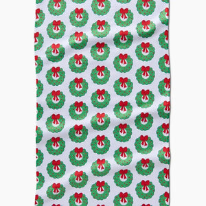 Wreath Wishes Kitchen Tea Towel