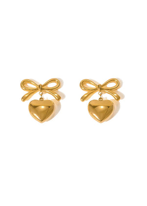 Bow Heart Studs