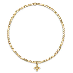 Enewton Classic Gold 2mm Bead Bracelet - Classic Beaded Signature Cross Small Gold Charm