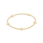 Enewton Signature Cross Small Gold Pattern 2mm Bead Bracelet-Gold