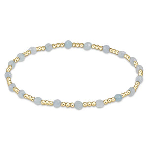 Enewton Gemstone Gold Sincerity Pattern 3mm Bead Bracelet - Aquamarine