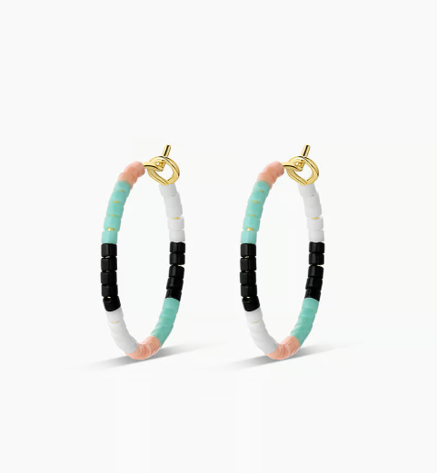 Gigi Stripe Hoops - Eden Lifestyle