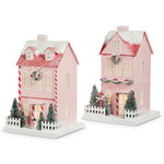 LIGHTED PINK PAPER HOUSE