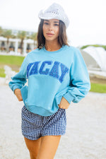 Vacay Sweatshirt Aqua & Royal - Eden Lifestyle