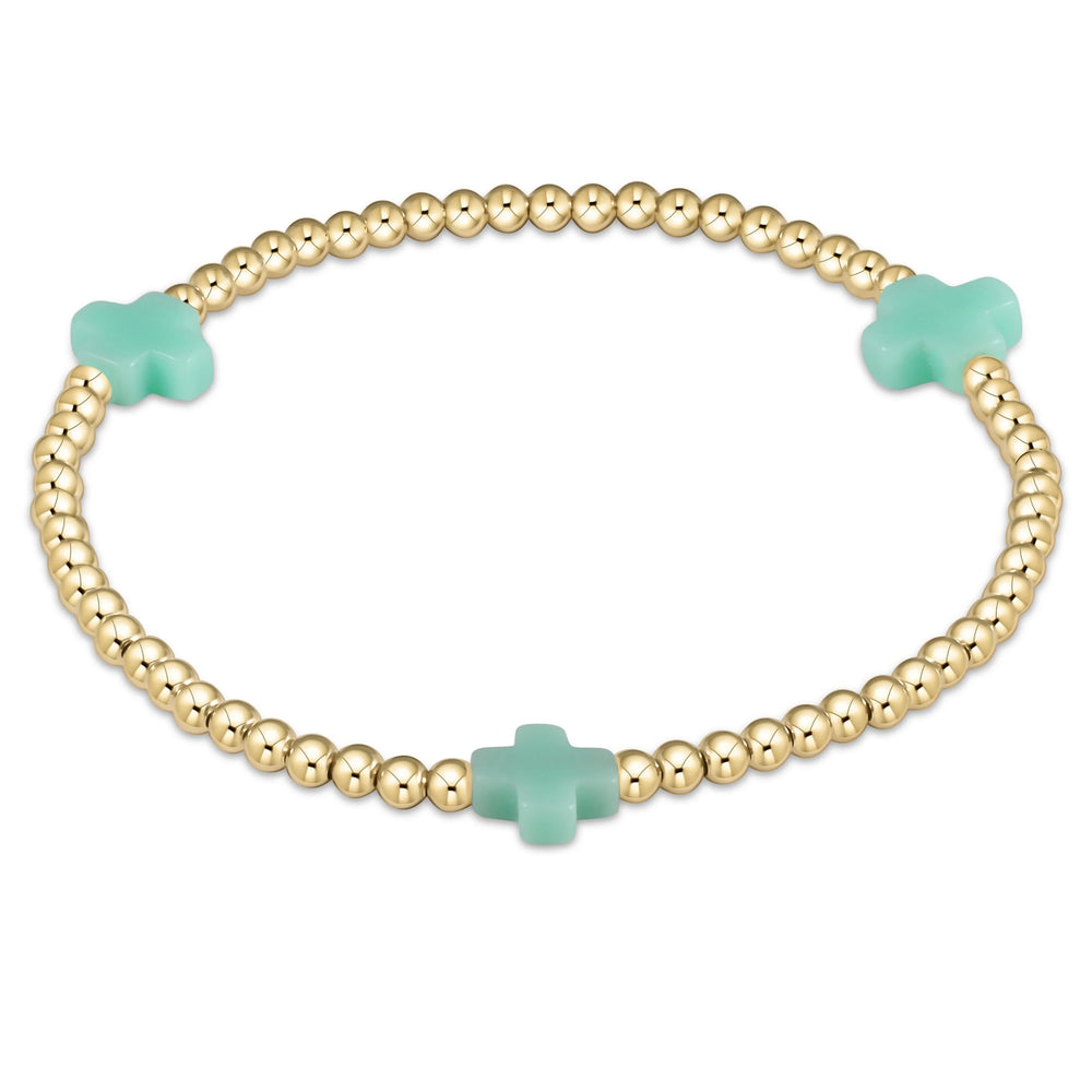 Enewton Signature Cross Gold Pattern 3mm Bead Bracelet - Eden Lifestyle