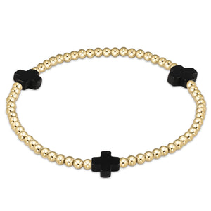 Enewton Signature Cross Gold Pattern 3mm Bead Bracelet - Eden Lifestyle