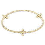 Enewton Signature Cross Gold Pattern 2mm Bead Bracelet - Classic Beaded Signature Cross Gold - 3mm bead gold