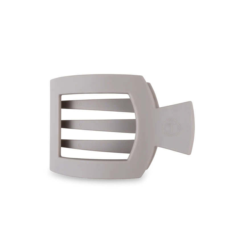 Silver Flames Medium Flat Square Hair Clip