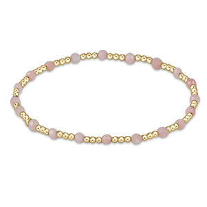 Enewton Gemstone Gold Sincerity Pattern 3mm Bead Bracelet - Pink Opal - Eden Lifestyle