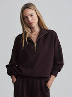 Varley Hawley Half Zip Sweat Coffee Bean