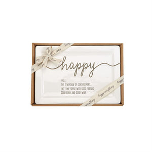 Mud Pie, Home - Serving,  Happy Definition Boxed Plate