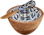 Mud Pie - Blue Tile Wood Dip Set - Eden Lifestyle