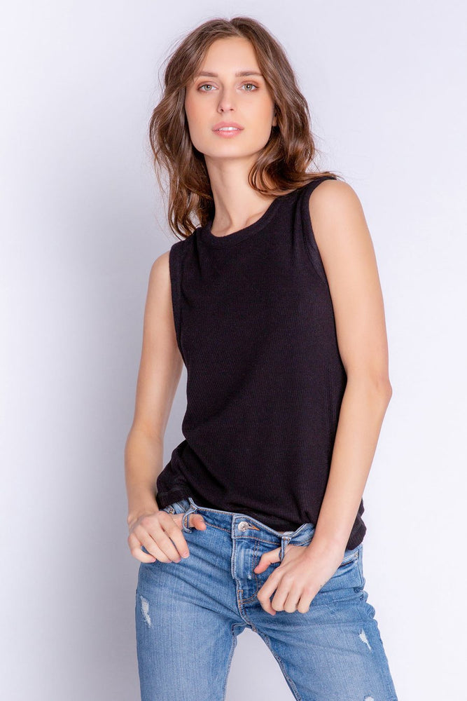 PJ Salvage Textured Basic Black Tank - Eden Lifestyle