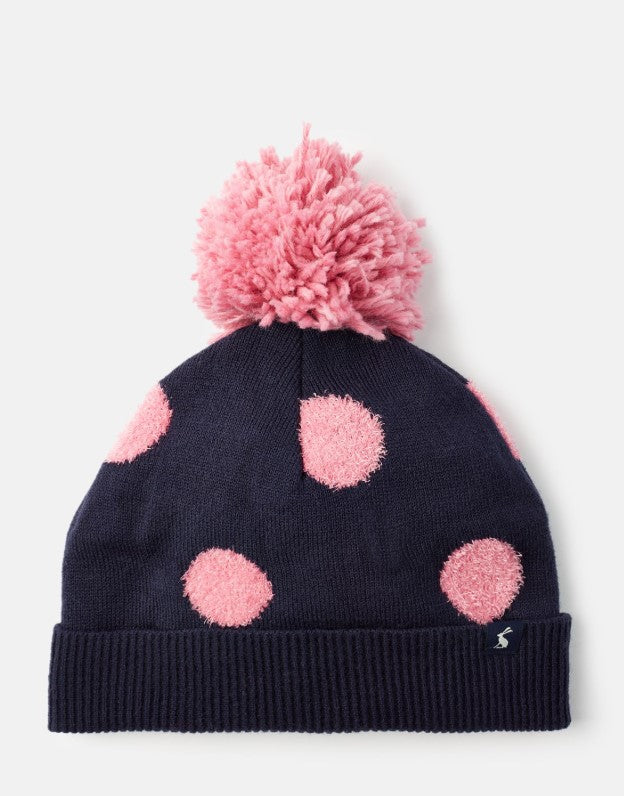 Joules fashion pink bobble hat