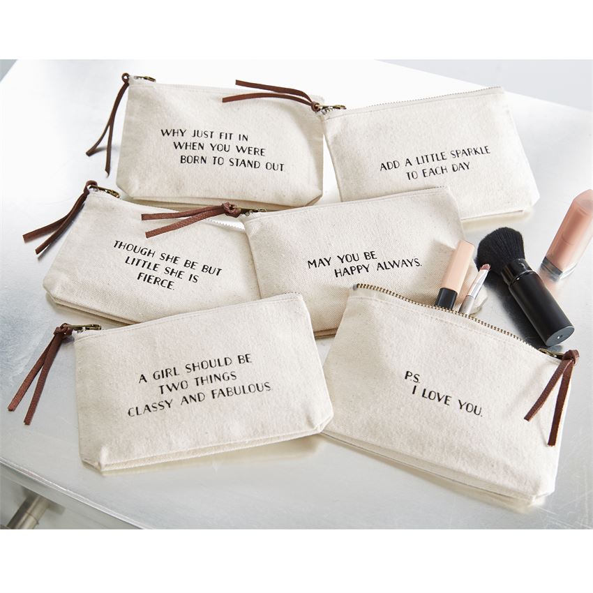 Mud Pie Canvas Makeup Bags