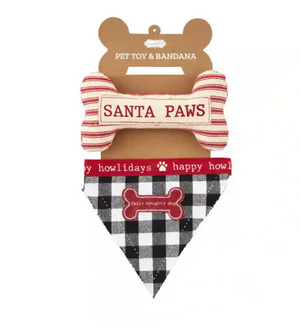 Mud Pie Dear Santa Dog Bandana and Toy Set - Eden Lifestyle