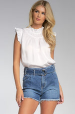 White Ruffle Top - Eden Lifestyle