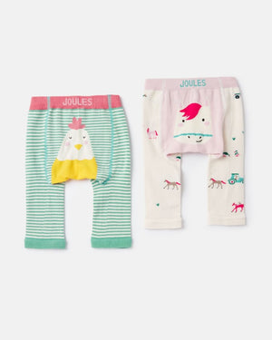Joules Lively Multi Chick Horse 2 Pack Intarsia Legging