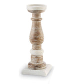 Medium Marble Wood Candleholder - Eden Lifestyle