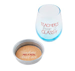 Mud Pie Class-y Teacher Wine Glass and Coaster Set - Eden Lifestyle