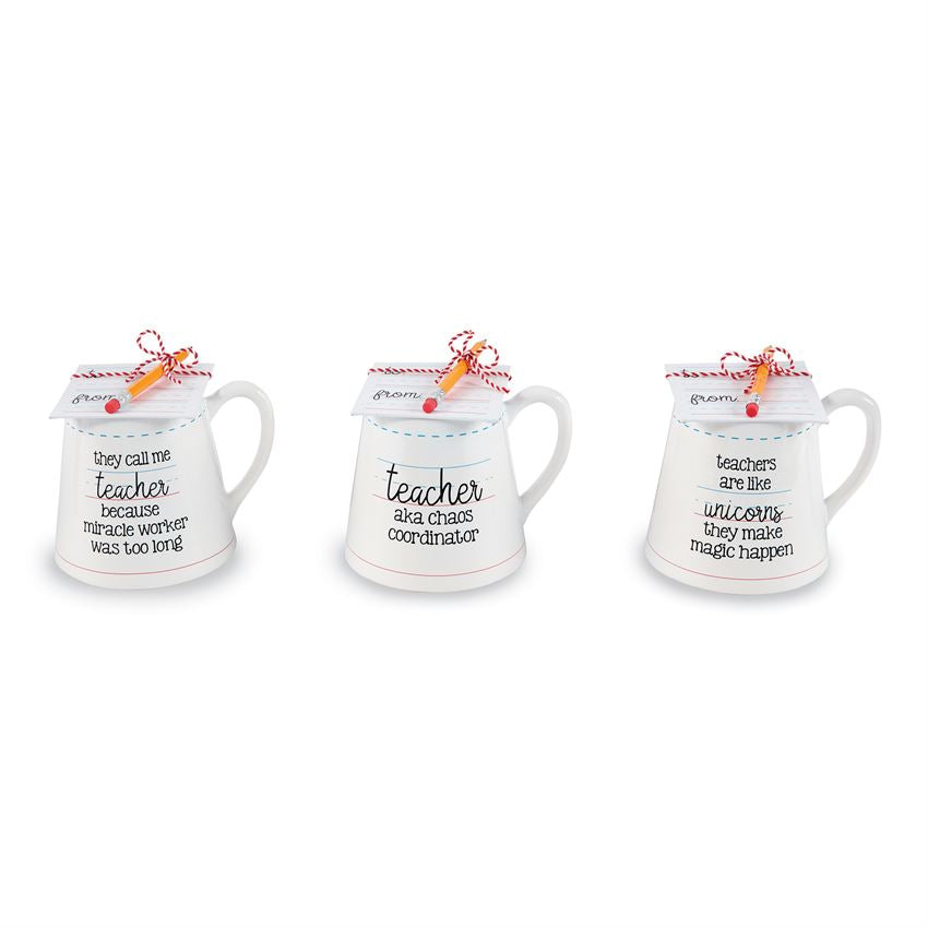 Mud Pie Teacher Mug & Shot Glass Set Pencil