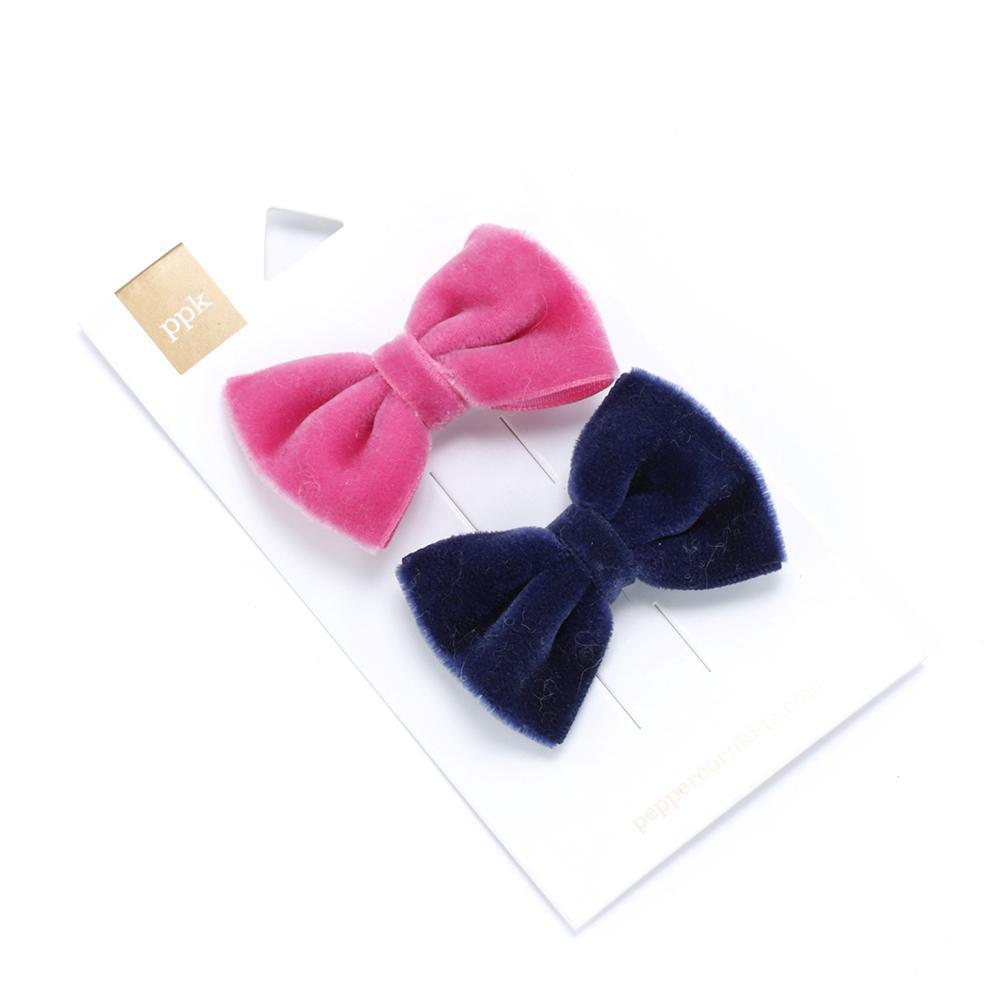 Eden Lifestyle, Accessories - Bows & Headbands,  Velvet Bow Hair Clip Set